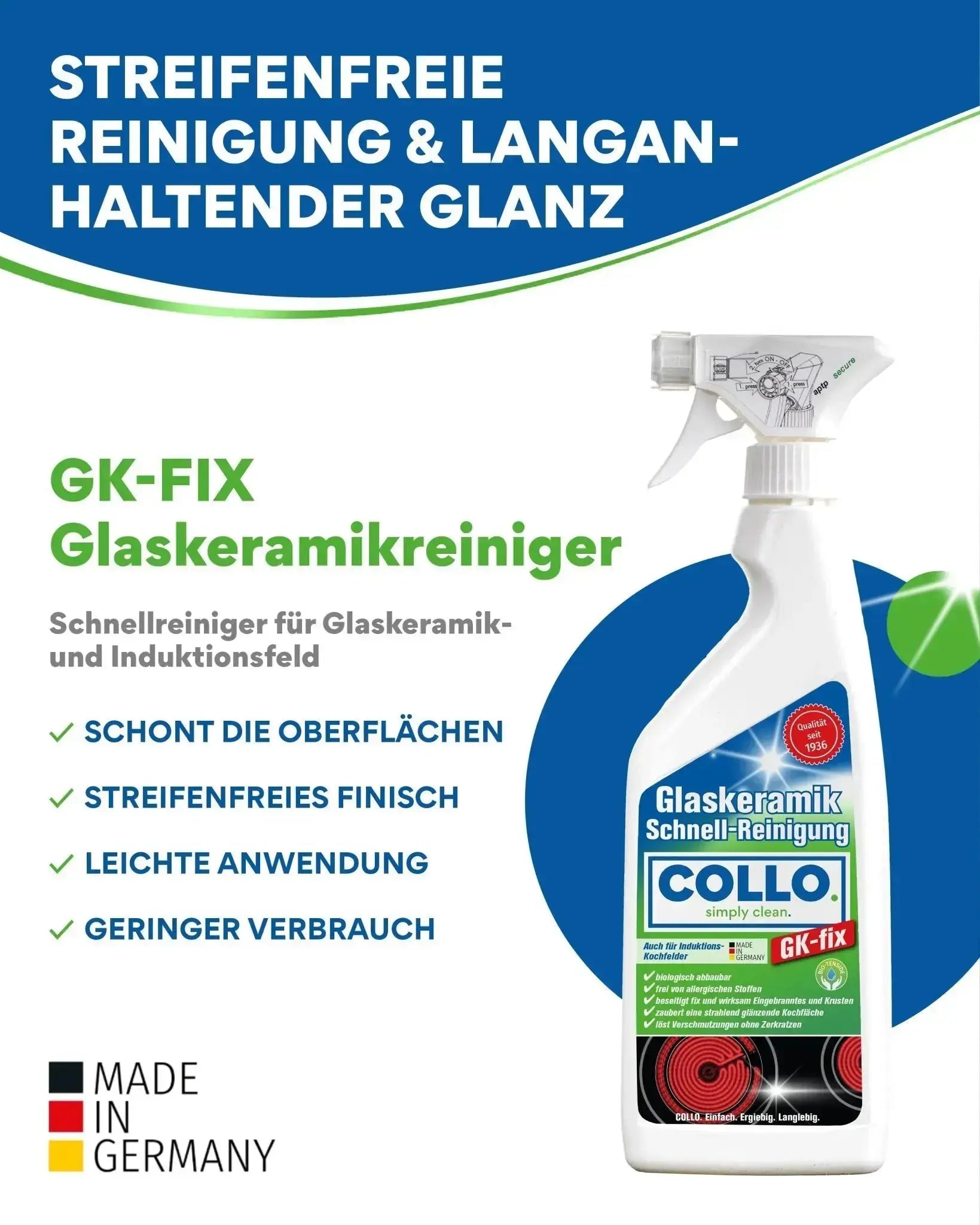 Vorteilsset: 5x GK - Fix - Glaskeramik Reiniger - 0037.5 - Ceranfeld reinigen, Induktionskochfeld reinigen - COLLO